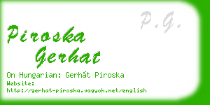 piroska gerhat business card